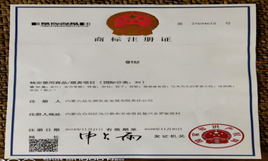 罗福鱼商标注册证书